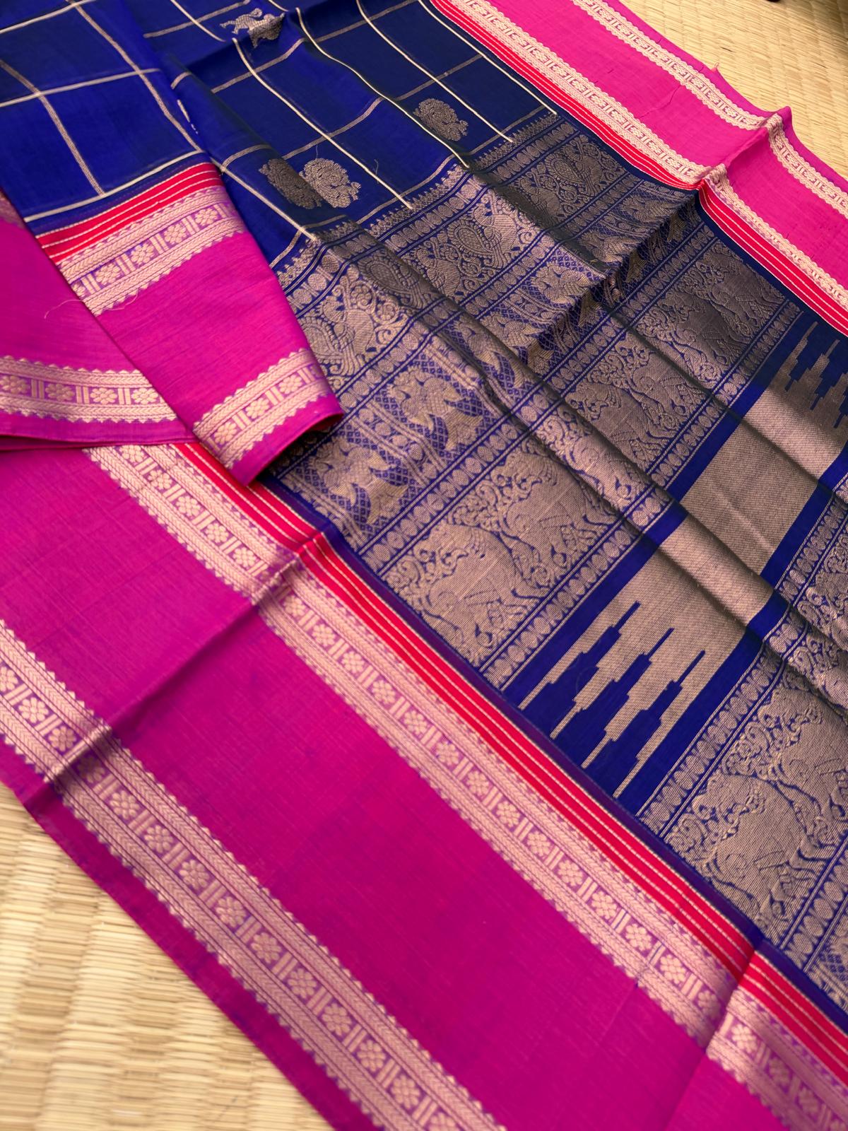 Authentic Silk Saree with Traditional Zari Border (C021 015)
