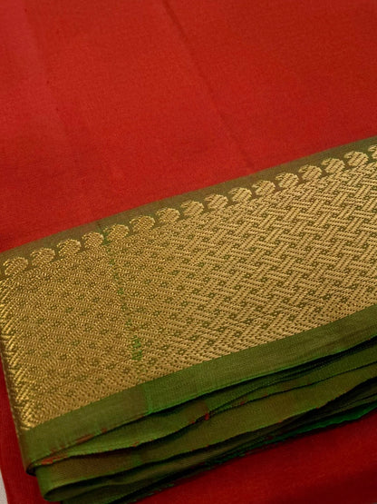 Vibrant Orange and Green Saree (c017 25)