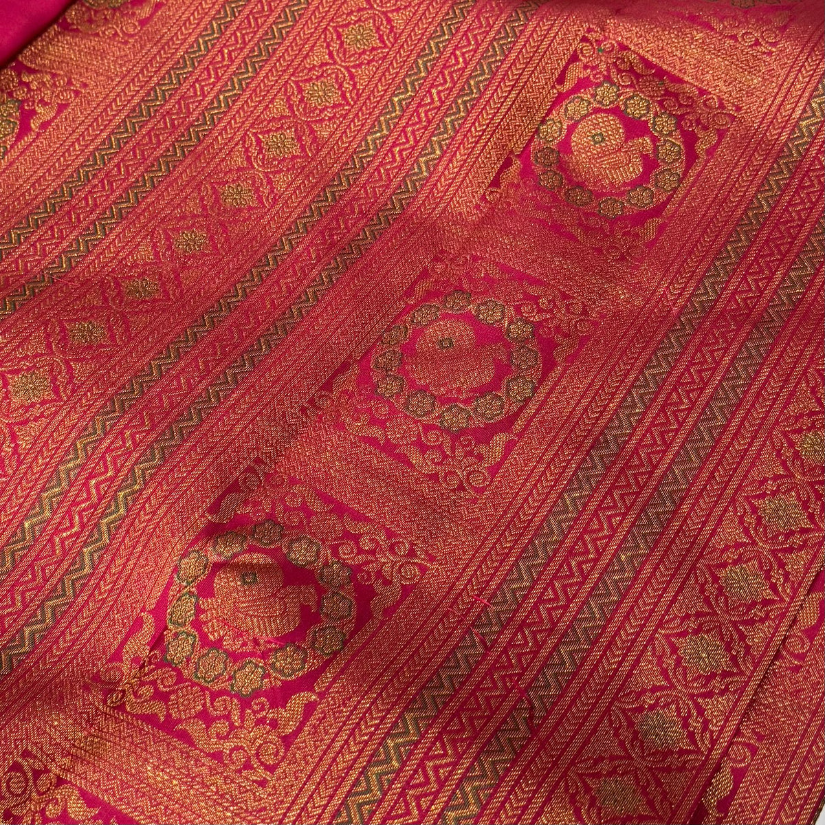 Radiant Red Traditional Saree with Rich Gold Zari Border (co17 134)