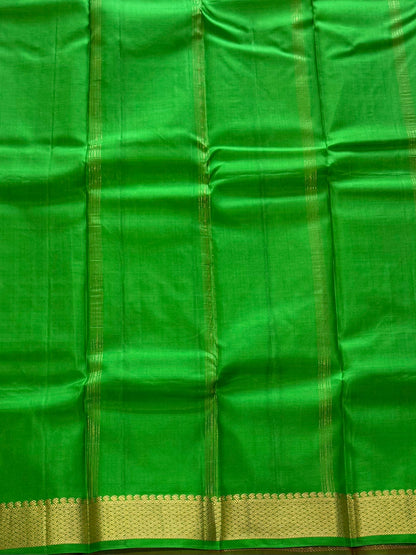 Vibrant Orange and Green Saree (c017 25)