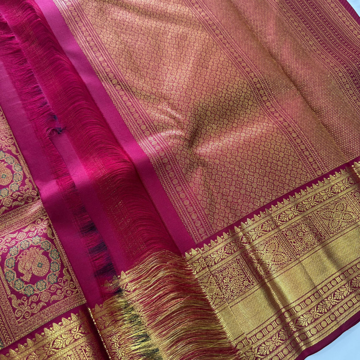 Radiant Red Traditional Saree with Rich Gold Zari Border (co17 134)
