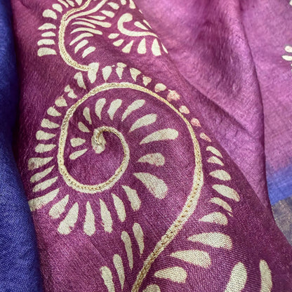 Pure Georgette Banarasi Bandhani Saree – Royal Purple with Meenakari Floral Jaal & Zari Border (co17 274)
