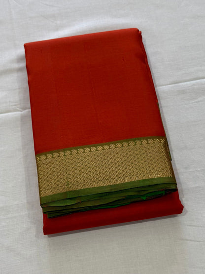 Vibrant Orange and Green Saree (c017 25)